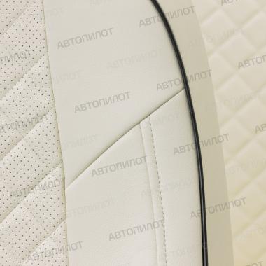 Чехлы из экокожи ромб на Audi A1 Sportback (2010-2018) Белый + Белый