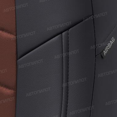 Чехлы из алькантары на Audi A1 Sportback (2010-2018) Черный + Шоколад