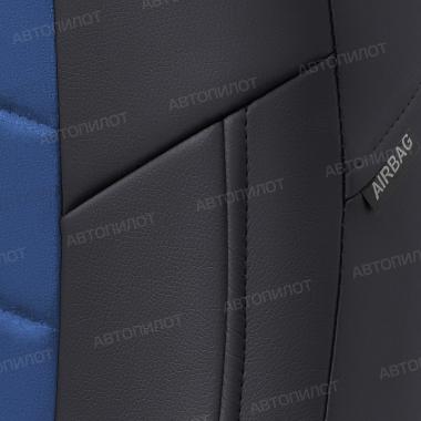 Чехлы из алькантары на Audi A1 Sportback (2010-2018) Черный + Синий