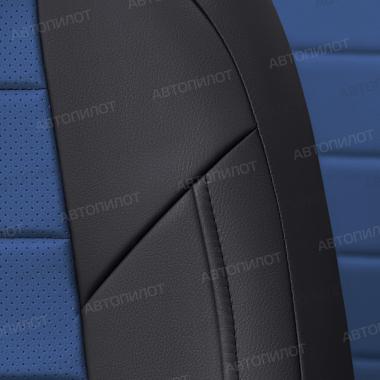 Чехлы из экокожи на Audi A1 Sportback (2010-2018) Черный + Синий