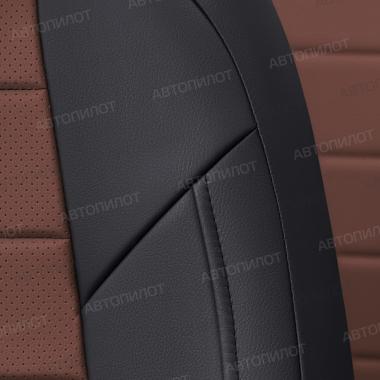 Чехлы из экокожи на Audi A1 Sportback (2010-2018) Черный + Темно-коричневый