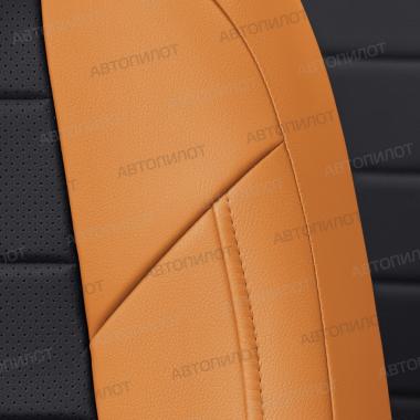 Чехлы из экокожи на Audi A1 Sportback (2010-2018) Оранжевый + Черный