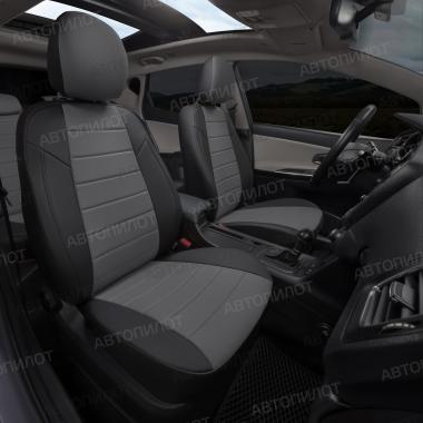 Чехлы из экокожи на Audi A1 Sportback (2010-2018) Черный + Серый