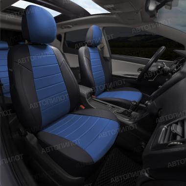 Чехлы из алькантары на Audi A1 Sportback (2010-2018) Черный + Синий