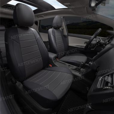 Чехлы из алькантары на Audi A1 Sportback (2010-2018) Черный + Темно-серый