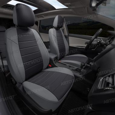 Чехлы из экокожи на Audi A1 Sportback (2010-2018) Серый + Черный