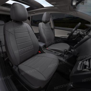 Чехлы из экокожи на Audi A1 Sportback (2010-2018) Темно-серый + Темно-серый